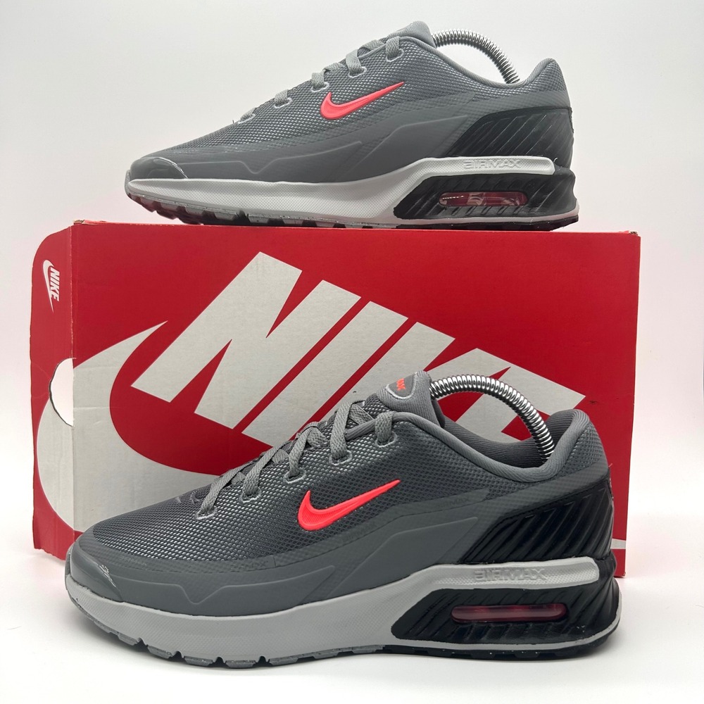 Nike Air Max BIA Shoes Womens 9.5 Mens 8 Smoke Grey Bright Crimson Sneakers